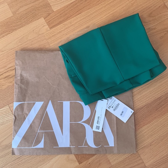 NWT ZARA💚Crossover pleated pants - Picture 9 of 16